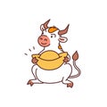 White metal bull with lucky chinese talisman - chinese new year symbol or logo for kids stickers