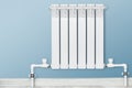 white metal heating radiator Royalty Free Stock Photo