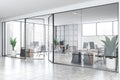 White and metal open space office corner Royalty Free Stock Photo