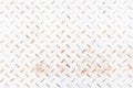 White metal rhombus shaped background and texture , with rust