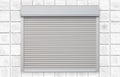 White metal roller door shutter background Royalty Free Stock Photo