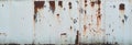 White metal steel door. Rusty corrugated iron metal, Zinc steel wall, pattern texture background. Close-up of exterior Royalty Free Stock Photo