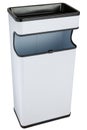 Trash can with ash tray white metal Royalty Free Stock Photo