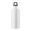 White metal water bottle template. Royalty Free Stock Photo