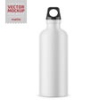 White metal water bottle template. Royalty Free Stock Photo