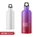 White metal water bottle template.