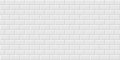 White metro tiles seamless background. Subway brick horizontal pattern for kitchen, bathroom or outdoor architecture Royalty Free Stock Photo