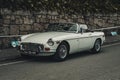 1972 White MG MGB, sports car manufactured by the British Motor Corporation Royalty Free Stock Photo