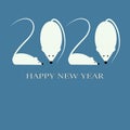 White mice 2020 happy new year