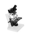 White microscope isolated on white Royalty Free Stock Photo