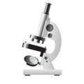 White microscope on white background. Royalty Free Stock Photo