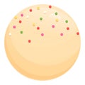White milk ball icon cartoon vector. Candy bakery