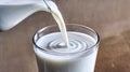 White milk drop forming circular ripples on surface