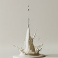 White milk drop pouring on white background Royalty Free Stock Photo