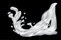 White milk liquid spill and splash,