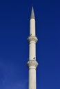 White minaret with clear sky against