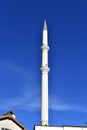 White minaret with clear sky against