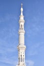 White minaret of the Prophet\'s Mosque in the city of Medina