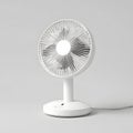 White Mini Table Fan with Solid Base for Personal Cooling and Compact Home Use Royalty Free Stock Photo