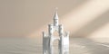 White Miniature Castle Model with Bridge and Water Reflection Royalty Free Stock Photo