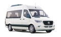 White minibus isolated on white Royalty Free Stock Photo