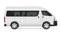 White Minibus Isolated