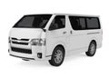 White Minibus Isolated