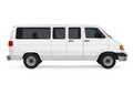 White Minibus Isolated Royalty Free Stock Photo