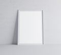 White minimal frame design on gray background, vertical frame