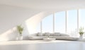 white minimalist house interior, elegant and luxurious, futuristic, ai generative