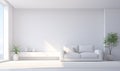 white minimalist house interior, elegant and luxurious, futuristic, ai generative