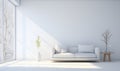 white minimalist house interior, elegant and luxurious, futuristic, ai generative