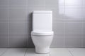 White minimalist toilet ceramic. Generate Ai