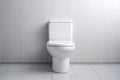 White minimalist toilet wash. Generate Ai