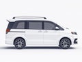 White minivan isolated on a white background Royalty Free Stock Photo