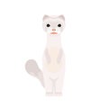 White mink. Mink in a flat style. Isolated, vector.