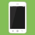 White mobile phone with black screen. Smarphone with buttons, time, battery vector eps10. realistic Smartphone icon.