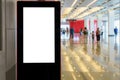 White mock up of billboards or publicity signs located in the corridor of the exhibition center