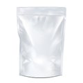 White Mock Up Blank Foil Food Or Drink Doypack Bag Packaging. Royalty Free Stock Photo