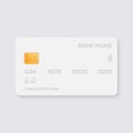White Mock Up Credit Card for E-commerce. White Plastic Card for Debit and Credit Transaction. Template of Bank Card Royalty Free Stock Photo