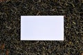 White mockup on loose leaf tea background Royalty Free Stock Photo