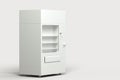 The white model of vending machine with white background, 3d rendering