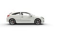 White Modern Compact Car - Side View Royalty Free Stock Photo
