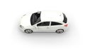 White Modern Compact Car Top Side View Royalty Free Stock Photo