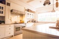 white modern countryside house frame-in kitchen in the English country style, interior design and architecture Royalty Free Stock Photo