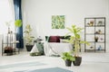 White modern design bedroom interior Royalty Free Stock Photo
