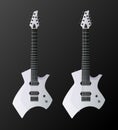 White Modern Electric Guitars. Easy Color Change. Vector EPS10