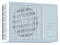 White modern external air conditioner compressor unit Royalty Free Stock Photo