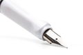 White modern fountain pen isolated on white, close up Royalty Free Stock Photo