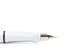 White modern fountain pen isolated on white, close up Royalty Free Stock Photo